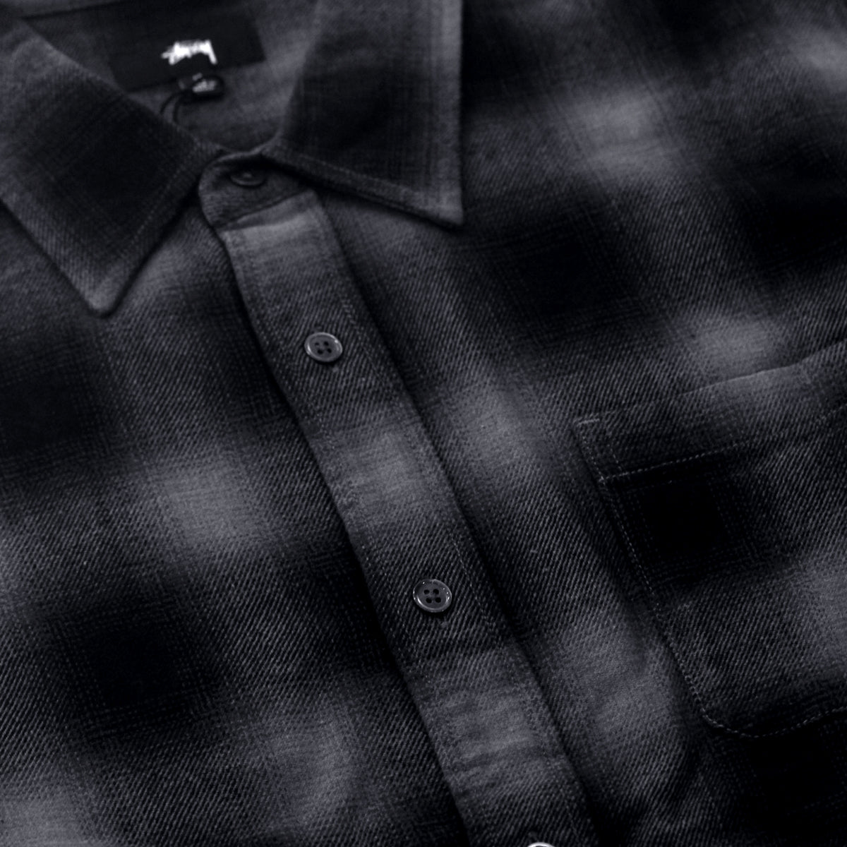 STÜSSY Pete Plaid Shirt, Charcoal – FCHSKATE