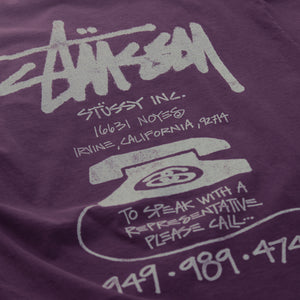 STÜSSY Old Phone Pigment Dyed Tee